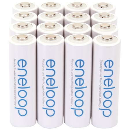 Panasonic eneloop Rechargeable AA Batteries, Pack/16 BK-3MCCA16BA